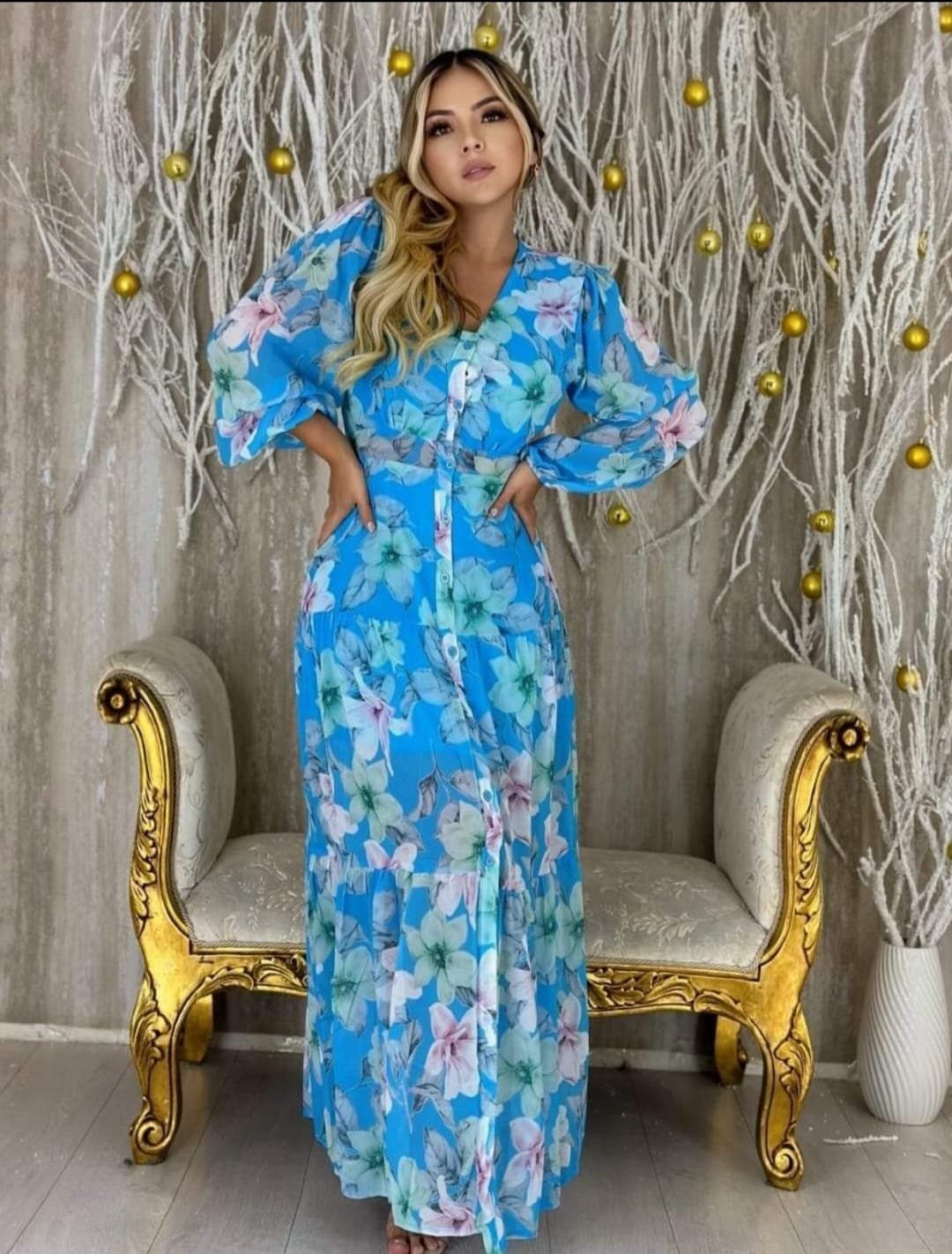 Vestido largo de flores